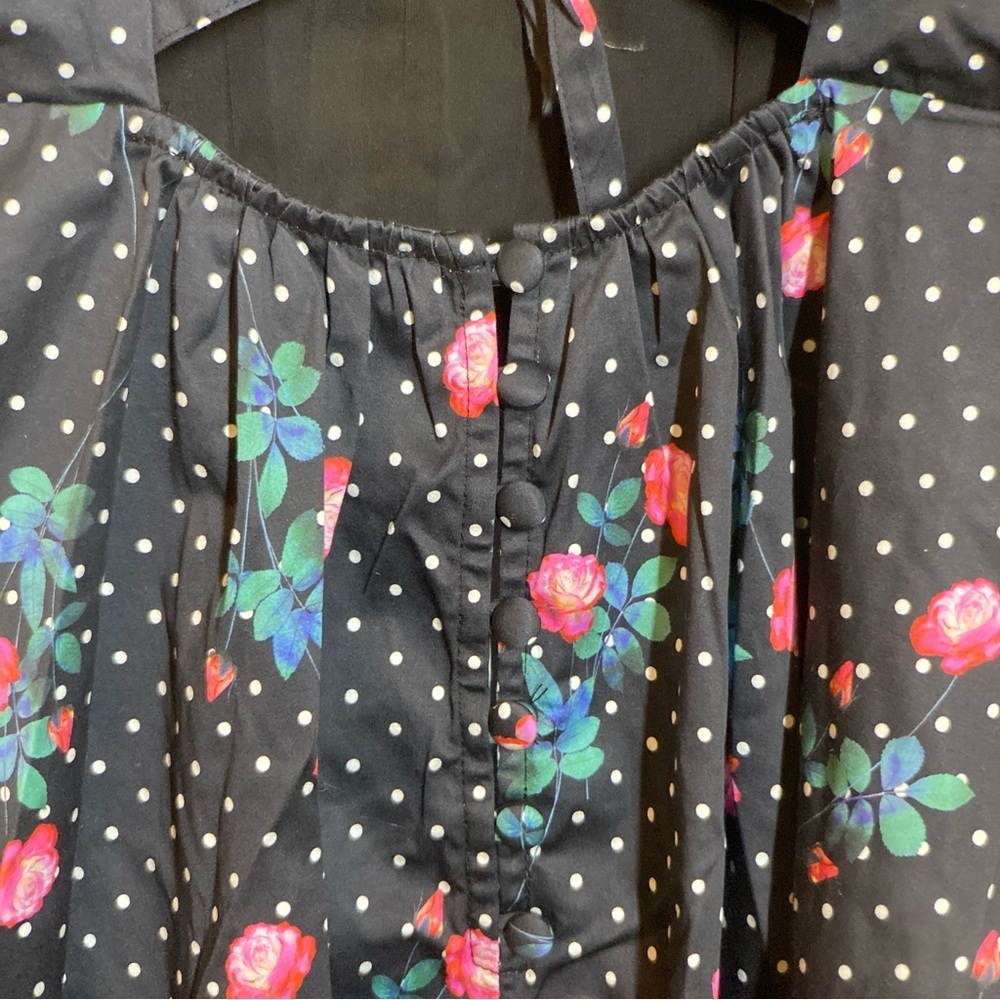 NWOT FOR LOVE & LEMONS Florentina Black & Floral Print Midi Dress, size Small - Picture 10 of 14